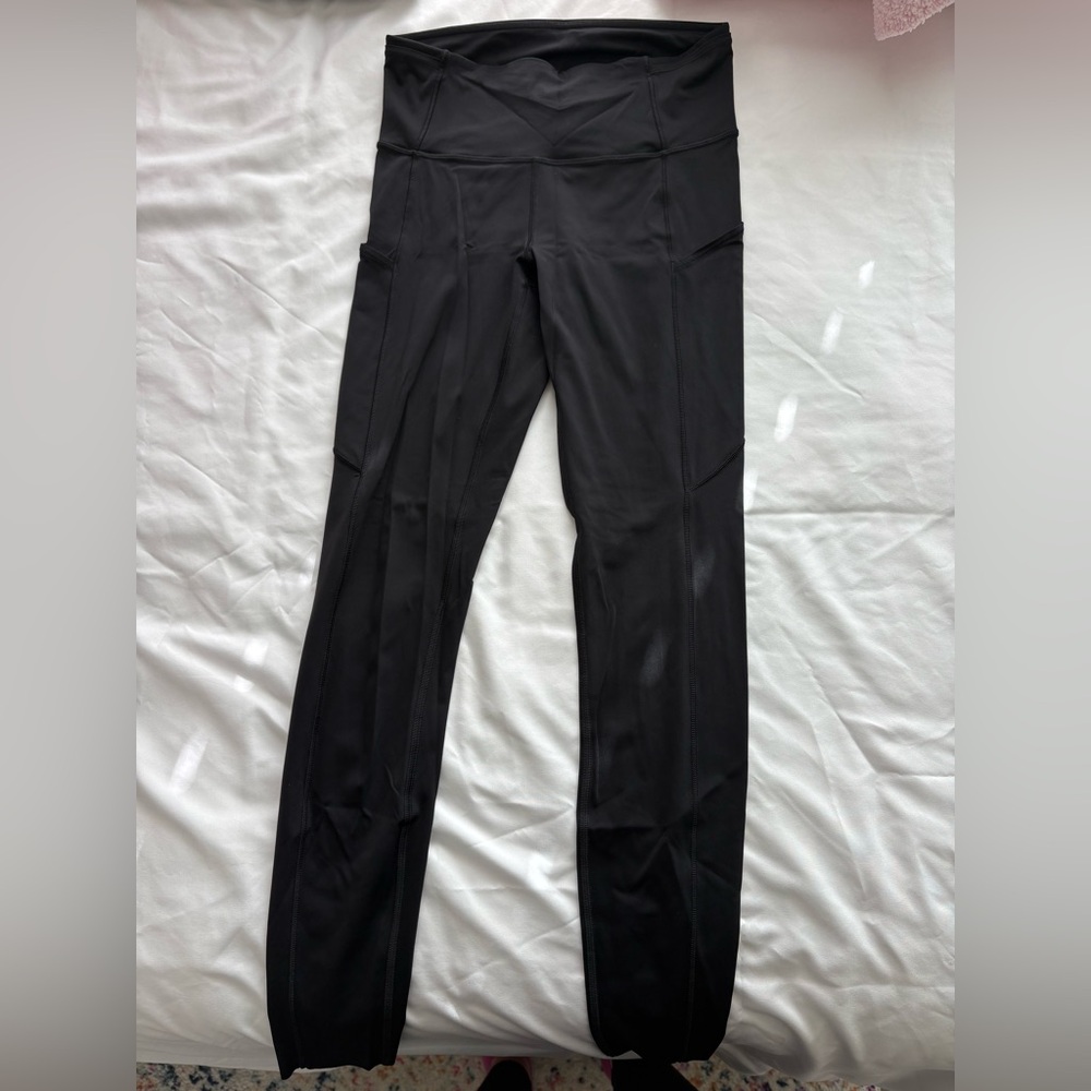 Lululemon Athletica Black Mid-Rise Leggings with Pockets